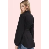Kadın Basic Siluet Terrycotton Dokuma Gömlek Uzun Kollu Yaka Düz Desen Rahat Günlük Hafta Sonu