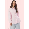 Kadın Basic Siluet Terrycotton Dokuma Gömlek Uzun Kollu Yaka Düz Desen Rahat Günlük Hafta Sonu