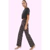 Kadın Baskılı Denim Pantolon Pamuk Yüksek Bel Wide Leg Casual Tarz Yaz Aylarının Vazgeçilmezi