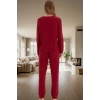 Kadın Baskılı Reglan Kol Uzun Paça Pijama Takımı Zarif Tasarım Şık Görünüm