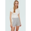 Kadın Bisiklet Yaka Crop Bluz Örme Kumaş Rahat Yazlık Özenle Seçilmiş Modern Stil Seçkin Malzeme