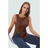 Kadın Bisiklet Yaka Fitted Örme Bluz Günlük Stil Rahat Ve Şık Özel Tasarım