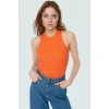 Kadın Bisiklet Yaka Fitted Viskoz Bluz Rahat Yazlık Günlük Modern Stil Özel Tasarım