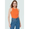 Kadın Bisiklet Yaka Fitted Viskoz Bluz Rahat Yazlık Günlük Modern Stil Özel Tasarım