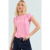Kadın Bisiklet Yaka Kısa Kollu Fitted Örme Bluz Özenle Seçilmiş Premium Kalite