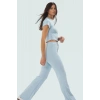 Kadın Bisiklet Yaka Kısa Kollu Pamuklu Polyester Esnek Takım Günlük Kullanım İçin Dayanıklı Malzeme