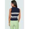 Kadın Bisiklet Yaka Triko Bluz İnce Polyester Renk Bloklu Yazlık Günlük Kullanım İçin Konforlu Kesim