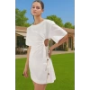 Kadın Bodycon Mini Pamuk Plaj Elbisesi Cut Out Detaylı Yüksek Kalite Trend Tasarım Mükemmel Uyum