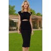 Kadın Bodycon Örme Elbise Polyester Kombine Elbise Modern Stil Rahat Kullanım Trend Tasarım