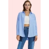 Kadın Boyfriend Geniş Kalıp Pamuklu Gömlek Günlük Casual Stil Hafta Sonu Dayanıklı Malzeme