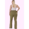 Kadın Büyük Beden Örme Pantolon İspanyol Paça Flare Günlük Şıklık Yaz Aylarının Vazgeçilmezi