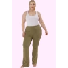 Kadın Büyük Beden Örme Pantolon İspanyol Paça Flare Günlük Şıklık Yaz Aylarının Vazgeçilmezi