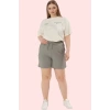 Kadın Büyük Beden Örme Şort Regular Fit Günlük Kullanım Hafta Sonu Yaz Aylarının Vazgeçilmezi