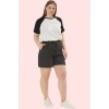 Kadın Büyük Beden Örme Şort Regular Fit Günlük Kullanım Hafta Sonu Yaz Aylarının Vazgeçilmezi