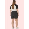 Kadın Büyük Beden Örme Şort Regular Fit Günlük Kullanım Hafta Sonu Yaz Aylarının Vazgeçilmezi