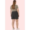Kadın Büyük Beden Örme Şort Regular Fit Günlük Kullanım Hafta Sonu Yaz Aylarının Vazgeçilmezi