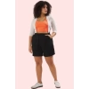 Kadın Büyük Beden Örme Şort Yüksek Bel Geniş Paça Rahat Yazlık Günlük Kullanım Özel Günler