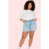Kadın Büyük Beden Pamuk Denim Şort Yüksek Bel Günlük Stil Hafta Sonu Yaz Aylarının Vazgeçilmezi