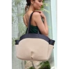 Kadın Büyük Tote Çanta Suni Deri Detaylı Geniş Hacimli Omuz Çantası Modern Stil Özel Tasarım