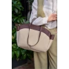 Kadın Büyük Tote Çanta Suni Deri Detaylı Geniş Hacimli Omuz Çantası Modern Stil Özel Tasarım