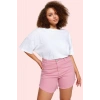 Kadın Buz Mavisi Skinny Denim Şort Yüksek Bel Esnek Pamuklu Günlük Kullanım Modern Tasarım