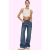 Kadın Care Koleksiyonu Pamuk Denim Geniş Paça Jean Pantolon Günlük Kullanım Modern Tasarım