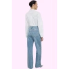 Kadın Care Koleksiyonu Pamuk Denim Pantolon Yüksek Bel Geniş Paça Casual Stil Günlük Kullanım