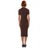 Kadın Casual Düz Desenli Bodycon Polo Yaka Kısa Kollu Triko Maxi Elbise İlkbahar Sonbahar Şıklığı