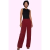 Kadın Casual Wide Leg Pantolon Dokuma Kumaş Yüksek Bel Çift Cepli Günlük Dayanıklı Malzeme