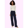 Kadın Casual Wide Leg Pantolon Dokuma Kumaş Yüksek Bel Çift Cepli Günlük Dayanıklı Malzeme