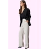 Kadın Casual Wide Leg Pantolon Dokuma Kumaş Yüksek Bel Çift Cepli Günlük Dayanıklı Malzeme