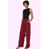 Kadın Casual Wide Leg Pantolon Dokuma Kumaş Yüksek Bel Çift Cepli Günlük Dayanıklı Malzeme