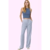 Kadın Casual Wide Leg Pantolon Dokuma Kumaş Yüksek Bel Çift Cepli Günlük Dayanıklı Malzeme