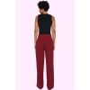 Kadın Casual Wide Leg Pantolon Dokuma Kumaş Yüksek Bel Çift Cepli Günlük Dayanıklı Malzeme