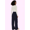 Kadın Casual Wide Leg Pantolon Dokuma Kumaş Yüksek Bel Çift Cepli Günlük Dayanıklı Malzeme