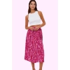 Kadın Çiçek Desenli Dokuma Midi Etek Sarong Stil Viskoz Nefes Alan Yazlık Günlük Kombinler