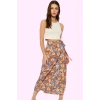 Kadın Çiçek Desenli Dokuma Midi Etek Sarong Stil Viskoz Nefes Alan Yazlık Günlük Kombinler
