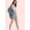 Kadın Çiçekli Desenli Yüksek Bel Denim Şort Pamuklu Günlük Kombinler Yaz Aylarının Vazgeçilmezi