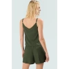 Kadın Çiçekli Örme Askılı Crop Üst Ve Şort Takım Rahat Günlük Stil Trend Tasarım