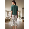 Kadın Çiçekli Pijama Takımı Rahat Pamuklu Örme Kumaş Trend Tasarım Yüksek Kalite Modern Stil