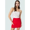 Kadın Çiçekli Waffle Kumaş Fitted Crop Bluz Yüksek Kalite Mükemmel Uyum Rahat Ve Şık