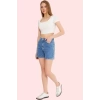 Kadın City Short Denim Şort Pamuk Rahat ve Şık Yaz Kombinleri Günlük Kullanım Modern Tasarım