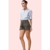 Kadın City Short Geniş Paça Denim Şort Çok Leopar Desen Yaz Aylarının Vazgeçilmezi Günlük Kullanım