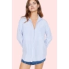 Kadın Çizgili Oversize Gömlek Basic Siluet Uzun Kollu Rahat Günlük Yaz Aylarının Vazgeçilmezi