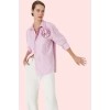 Kadın Çizgili Oversize Gömlek Ramadan Koleksiyonu İş Ve Günlük Kullanım Yaz Aylarının Vazgeçilmezi