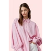 Kadın Çizgili Oversize Gömlek Uzun Kollu Rahat Günlük Stil Hafta Sonu Yaz Aylarının Vazgeçilmezi