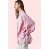 Kadın Çizgili Oversize Gömlek Uzun Kollu Rahat Günlük Stil Hafta Sonu Yaz Aylarının Vazgeçilmezi