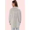 Kadın Çizgili Pamuklu Oversize Gömlek Basic Kalıp Günlük Kullanım Yaz Aylarının Vazgeçilmezi