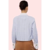 Kadın Çizgili Terrycotton Kumaş Gömlek Rahat Kalıp Günlük ve İş Hayatı İçin Modern Tasarım