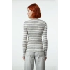 Kadın Çizgili Triko Fitted Uzun Kol Bisiklet Yaka Akrilik Basic Casual Günlük Kazak Kaliteli